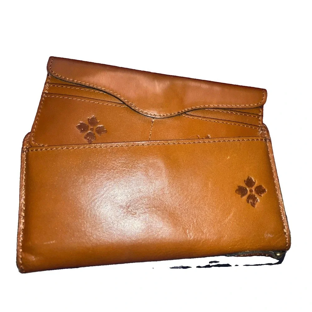 Patrica Nash Valentia Wallet Magnet Snap Smooth Tan‎ Leather $119 2 Piece